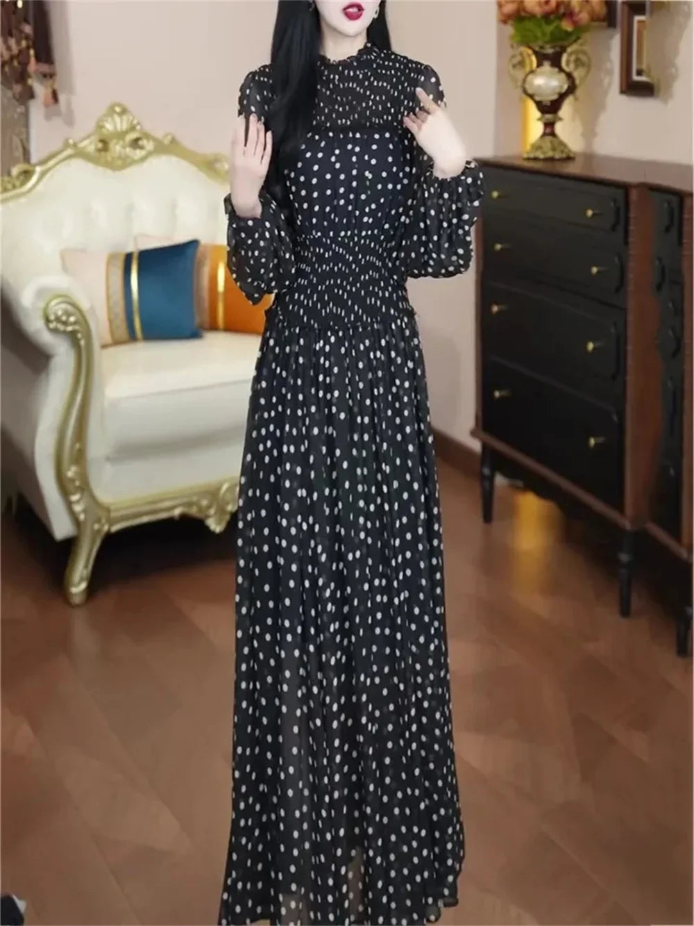 Fashionable and Stylish French High-End Elegant Maxi